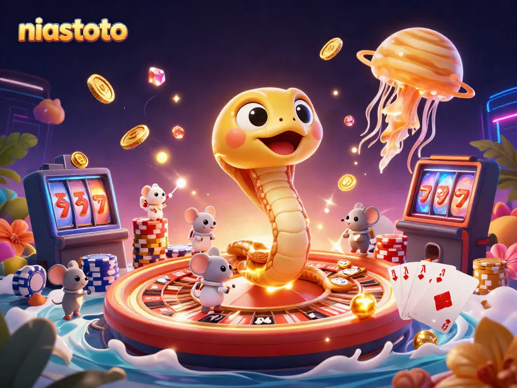 Spin on niastoto's vibrant roulette with cosmic characters placing bets in a dynamic gaming scene.