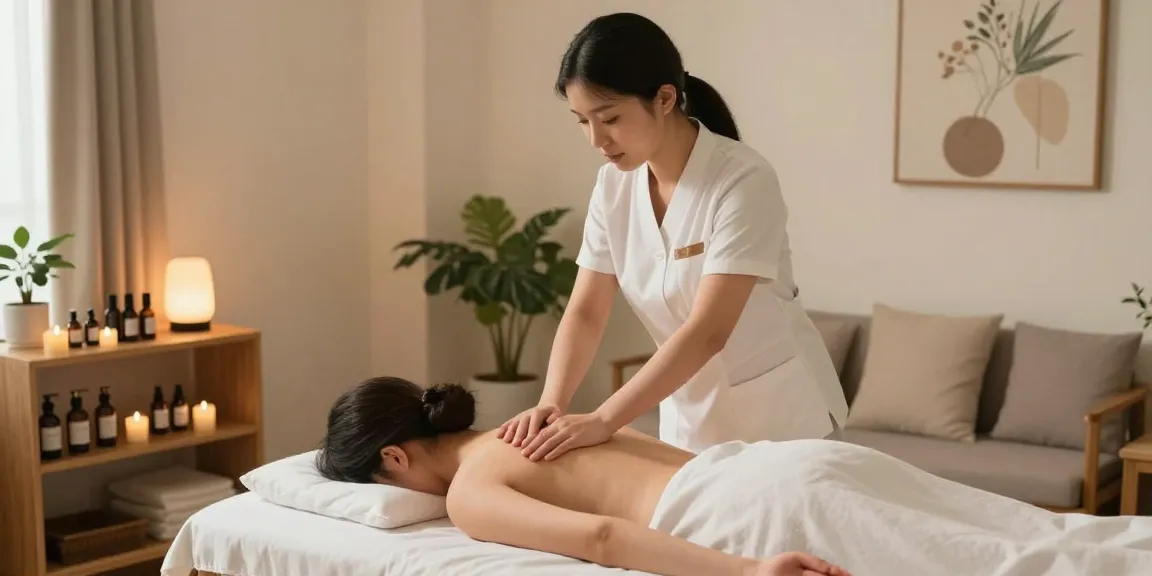 수원토닥이에서 여성 고객에게 편안한 마사지를 제공하는 모습