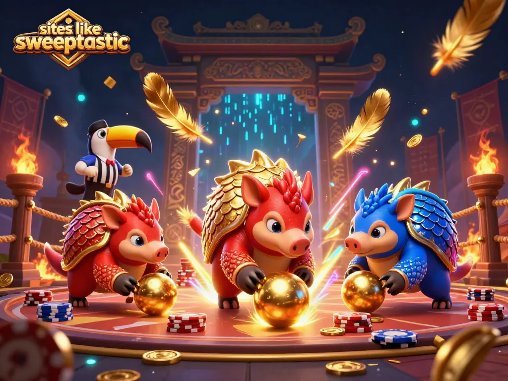 Play at engaging sites like sweeptastic, with energetic pangolins, dynamic games, and vibrant casino elements.