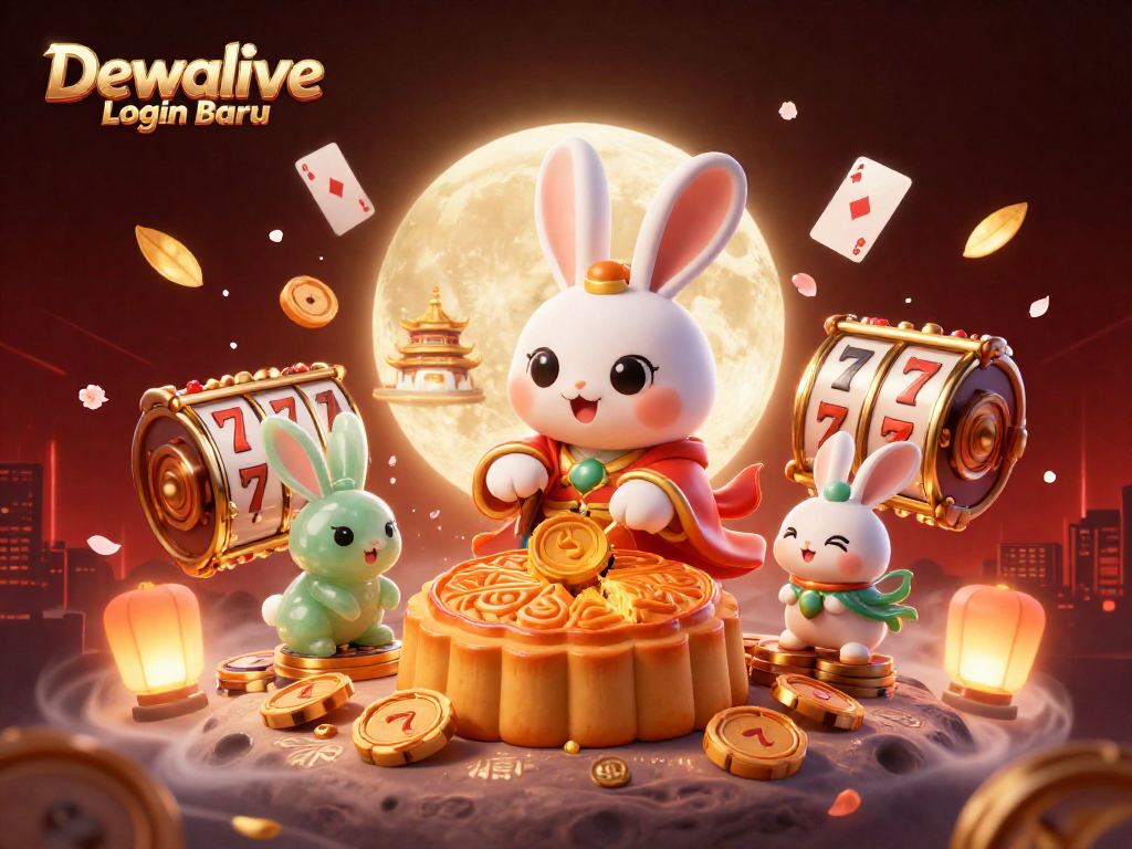 Dewalive Login Baru delivers thrilling casino adventures with moon rabbit characters amidst action-packed slots.