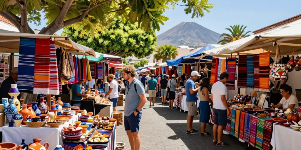 Tenerife travel shop - vibrant marketplace offering unique souvenirs and local crafts