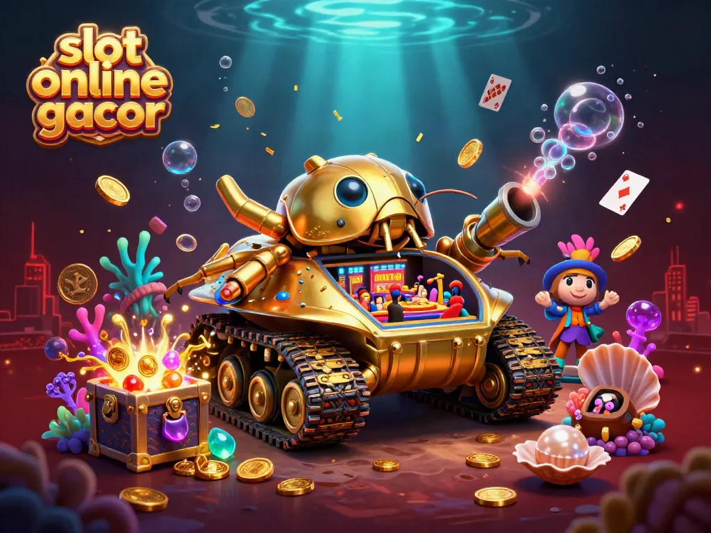 Experience thrill with slot online gacor in a vibrant, immersive casino scene bursting with excitement.