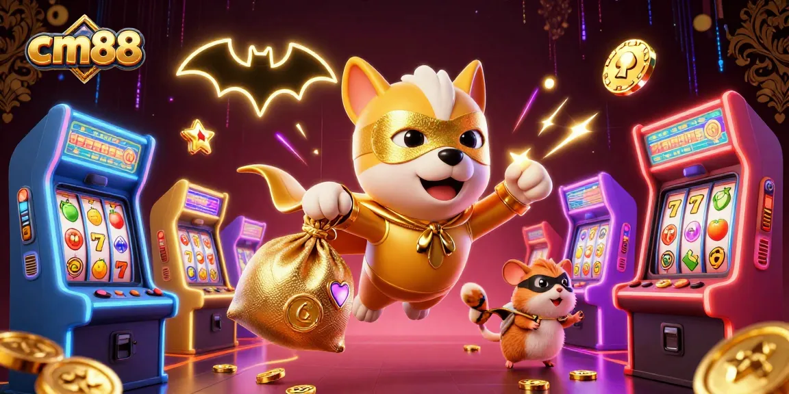 Play exciting games with cm88, featuring a charismatic superhero dog and coins galore!