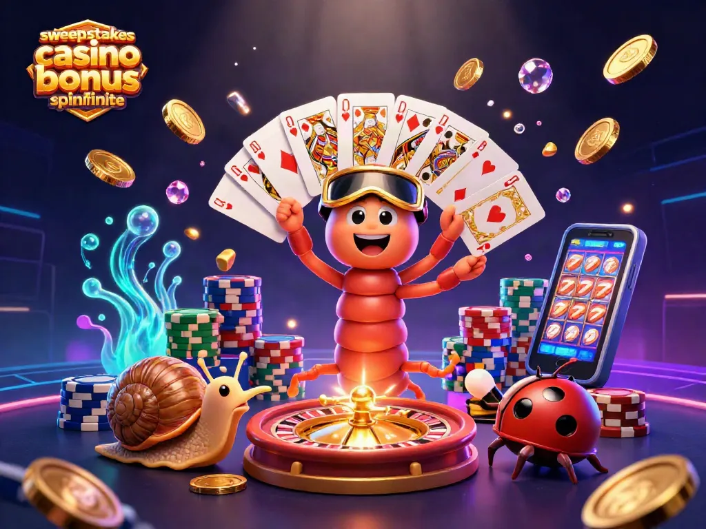 Experience exciting gameplay with sweepstakes casino bonus spinfinite featuring colorful characters and vibrant casino elements.