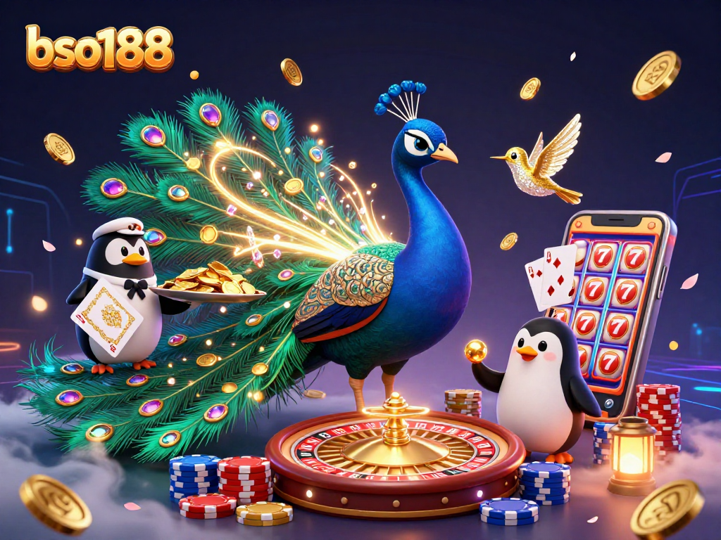 Experience thrilling gameplay at bso188 with our 3D casino illustration showcasing vibrant game elements and characters.