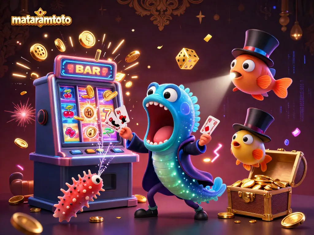 Experience the thrill of mataramtoto with a vibrant 3D magical underwater casino scene featuring enchanting characters and exciting gambling elements.