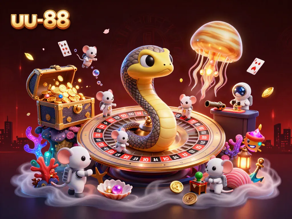 Experience gambling excitement with uu-88 in a vibrant casino scene filled with action and adventure.