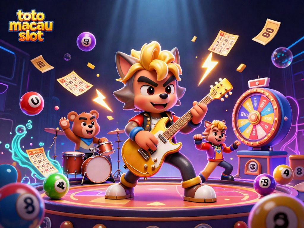 Menangkan jackpot dengan toto macau slot sambil menikmati aksi dinamis dua karakter kasino dalam ilustrasi 3D.