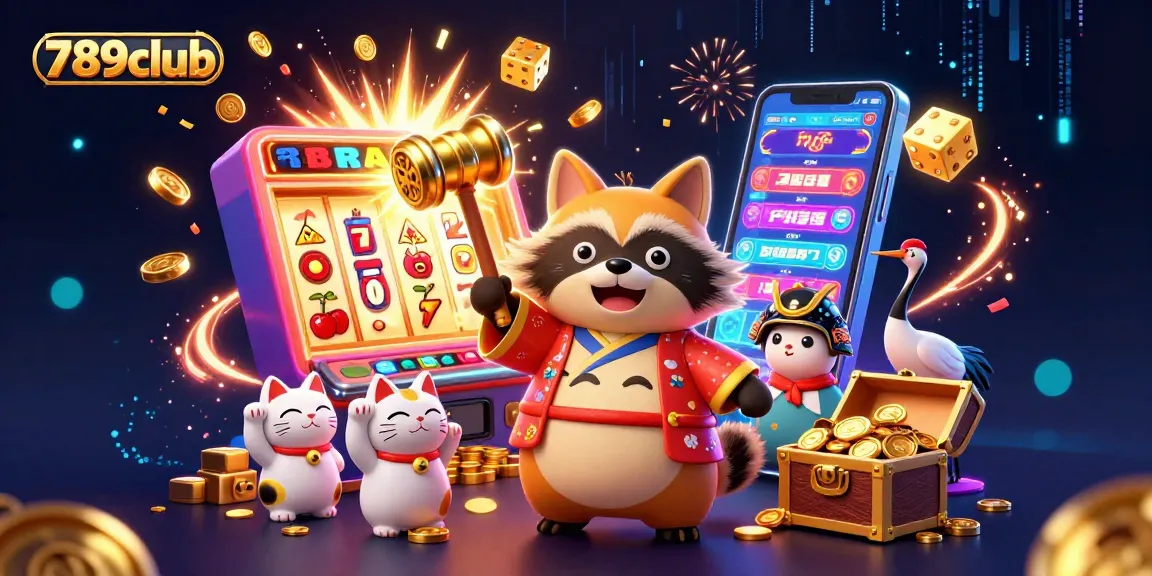 Experience thrilling gameplay with 789club's colorful 3D casino illustration showcasing exciting games and characters.