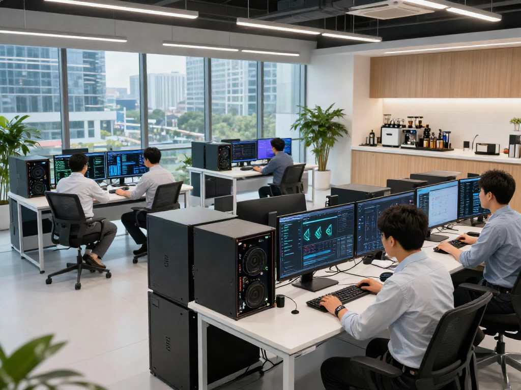 Engineers collaborating on AI infrastructure supporting the AI Token Economy.