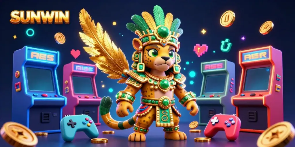 SUNWIN: Experience the vibrant energy of gaming with dynamic casino elements and colorful characters.