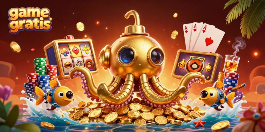 Experience exciting game gratis with vibrant casino elements in a captivating 3D scene.