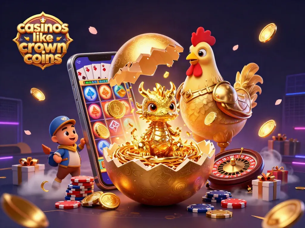 Experience thrilling games like casinos like crown coins, revealing golden treasures and exciting bonuses in a vibrant 3D scene.