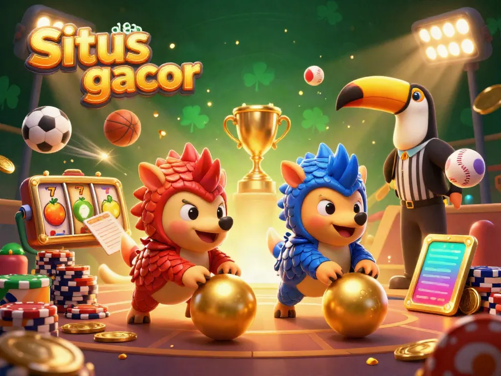Experience the thrill of Situs slot gacor with colorful pangolins in an exciting casino scene.