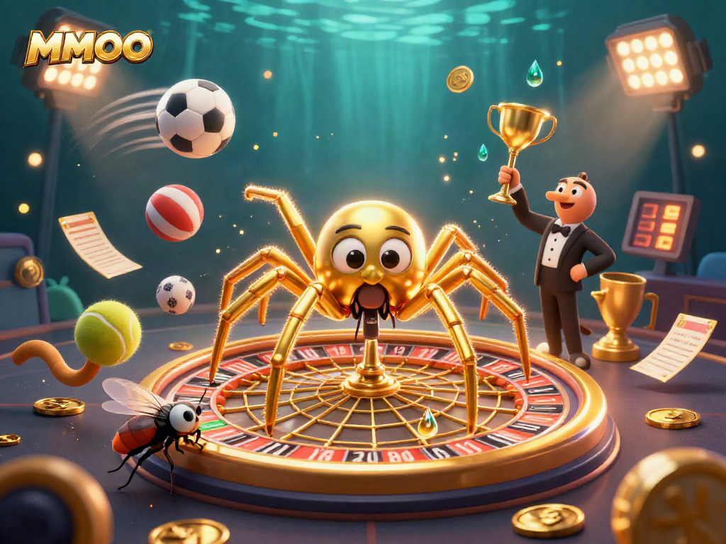 Place strategic bets with MMOO in a vibrant casino dynamic scene packed with excitement.