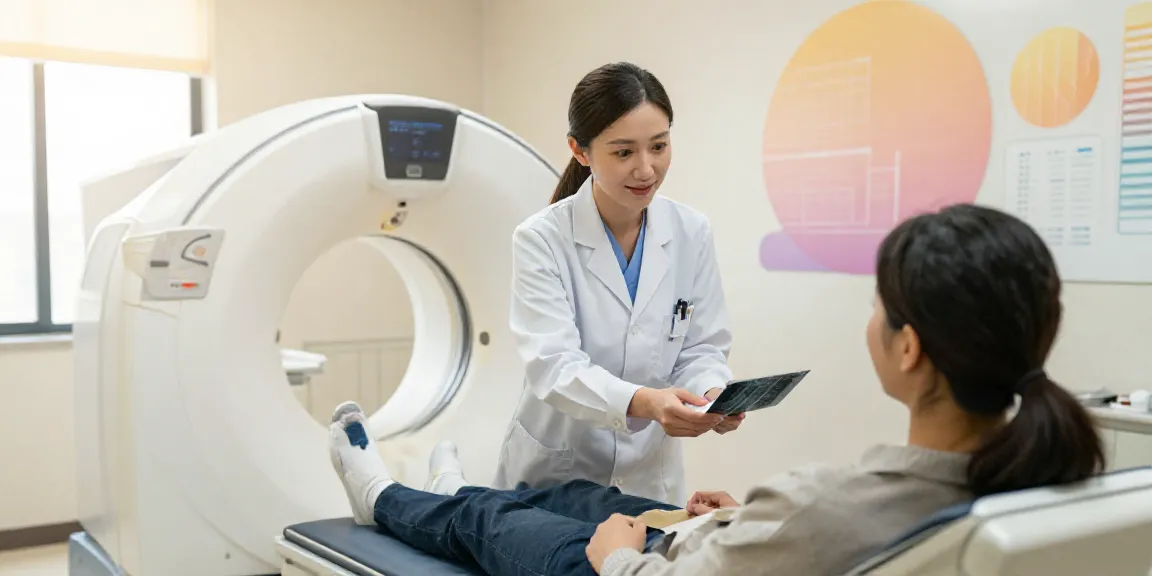 Patient wird im Diagnostikzentrum auf CT-Untersuchung vorbereitet, wichtige Unterlagen Wolfsburg mitbringen sollten.