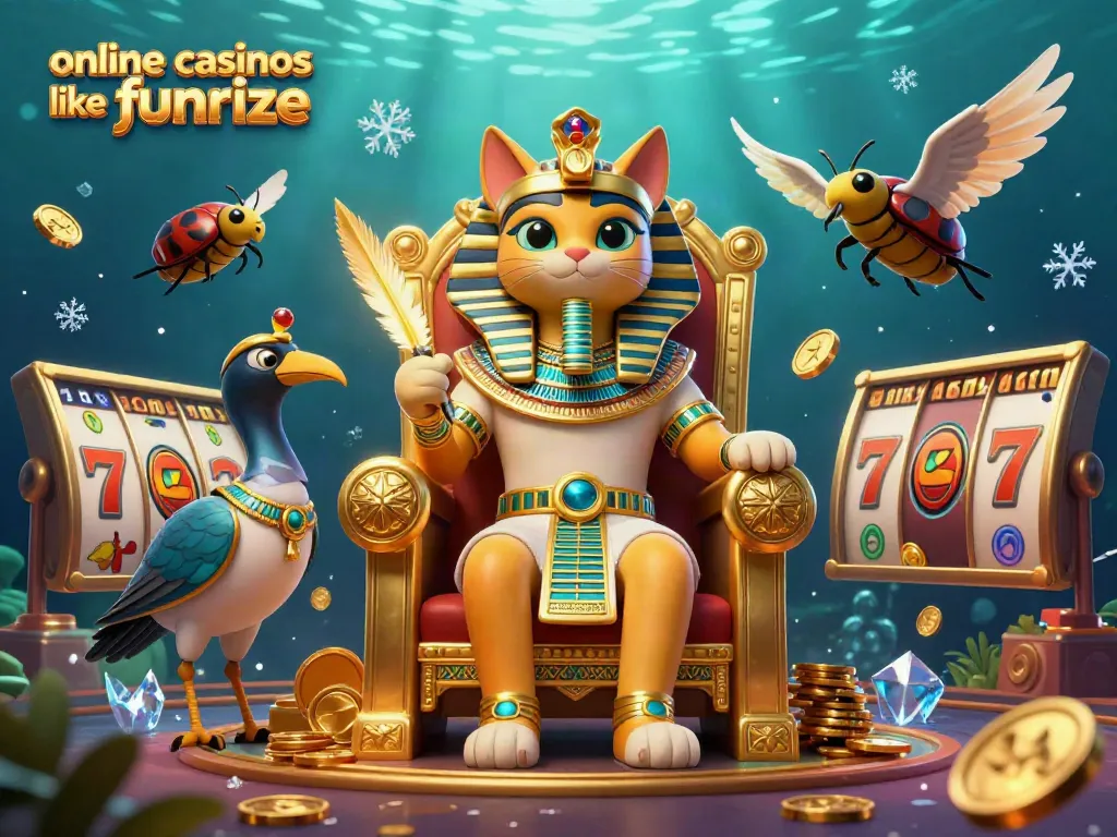 Play exciting games at online casinos like funrize with engaging illustrations of vibrant casino elements.