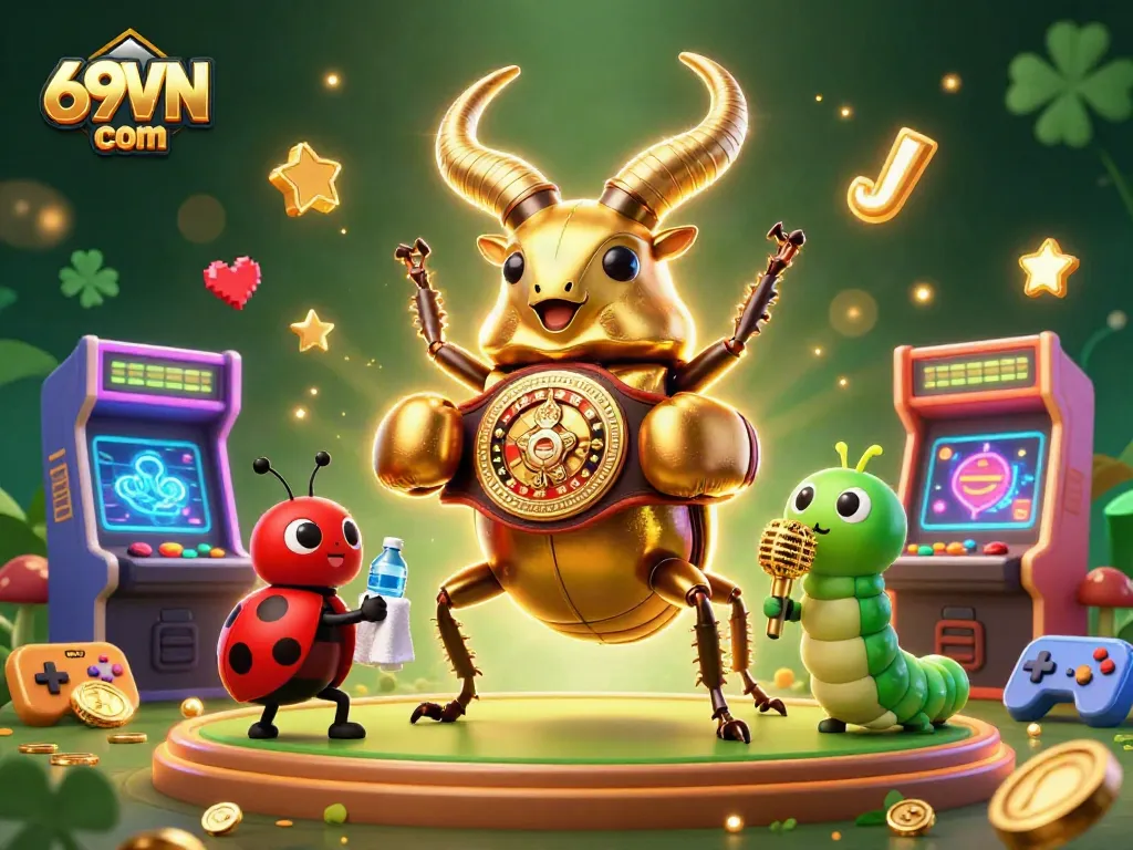 Engage in thrilling gaming action at 69VN com with vibrant characters and electrifying casino elements.
