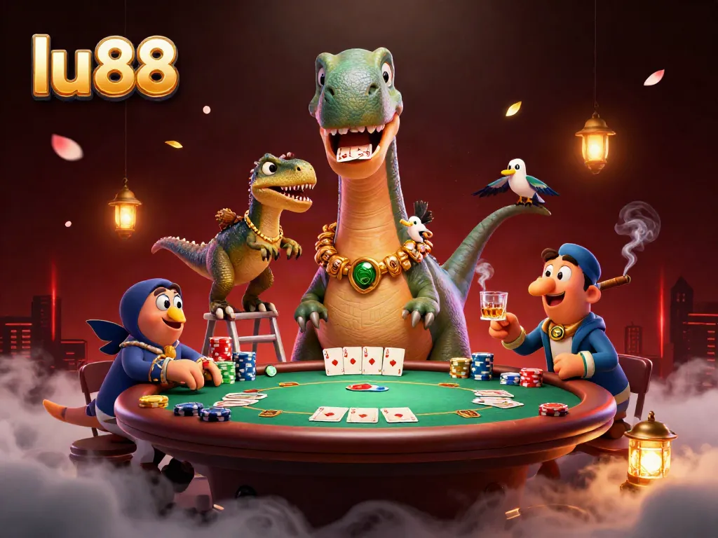 Experience thrilling card games at lu 88 with a dynamic scene of gaming excitement and vibrant visuals.