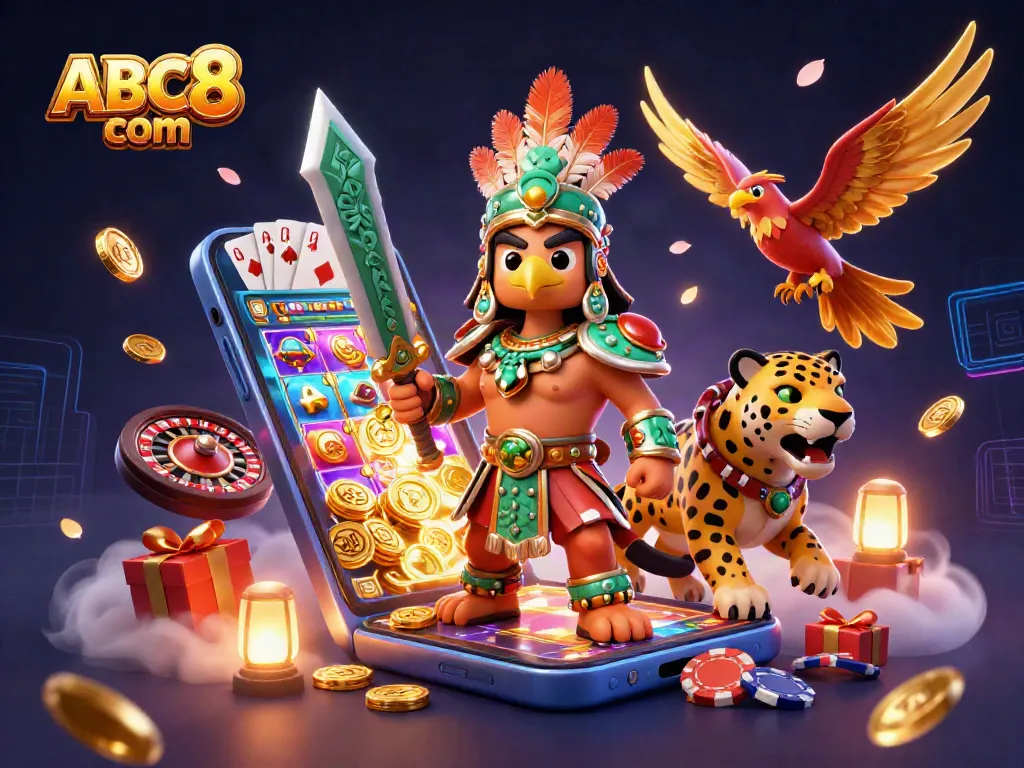 Experience thrilling gaming action at ABC8 com with vibrant casino characters and dynamic slot games.