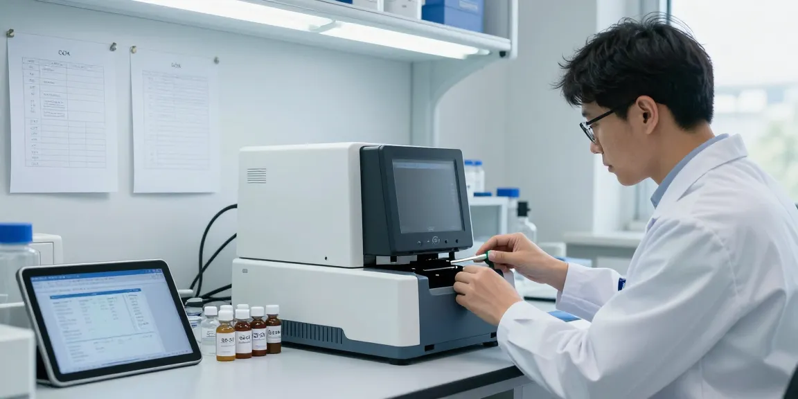 Researcher analyzing SS-31 Elamipretide for sale in a high-tech laboratory