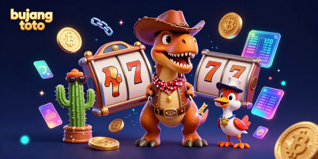 Experience thrilling slot wins with bujang toto while engaging with vibrant characters and crypto coins.