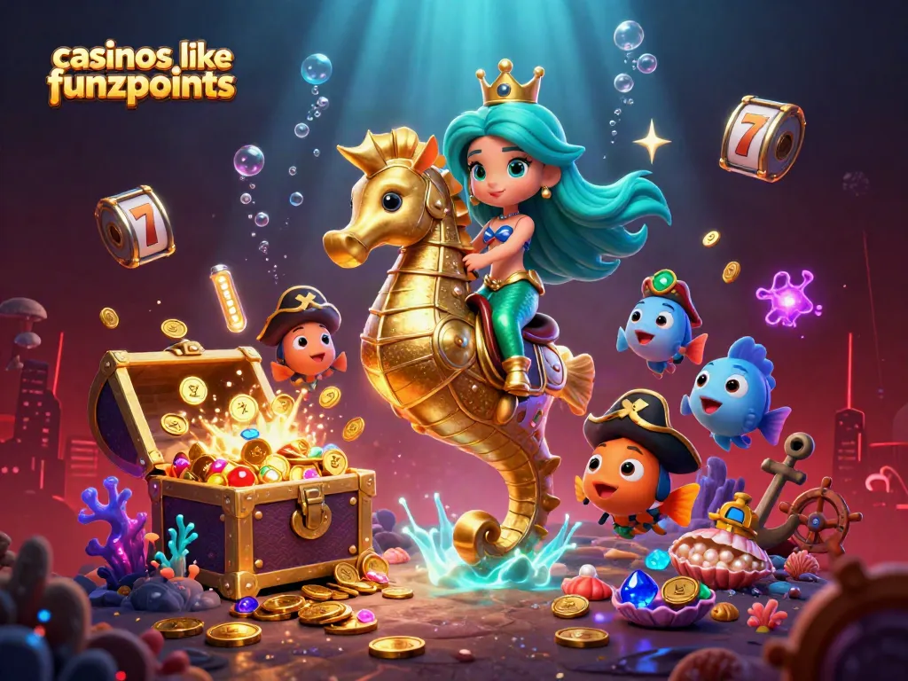 Spin and win at casinos like funzpoints with vibrant underwater treasures and characters.