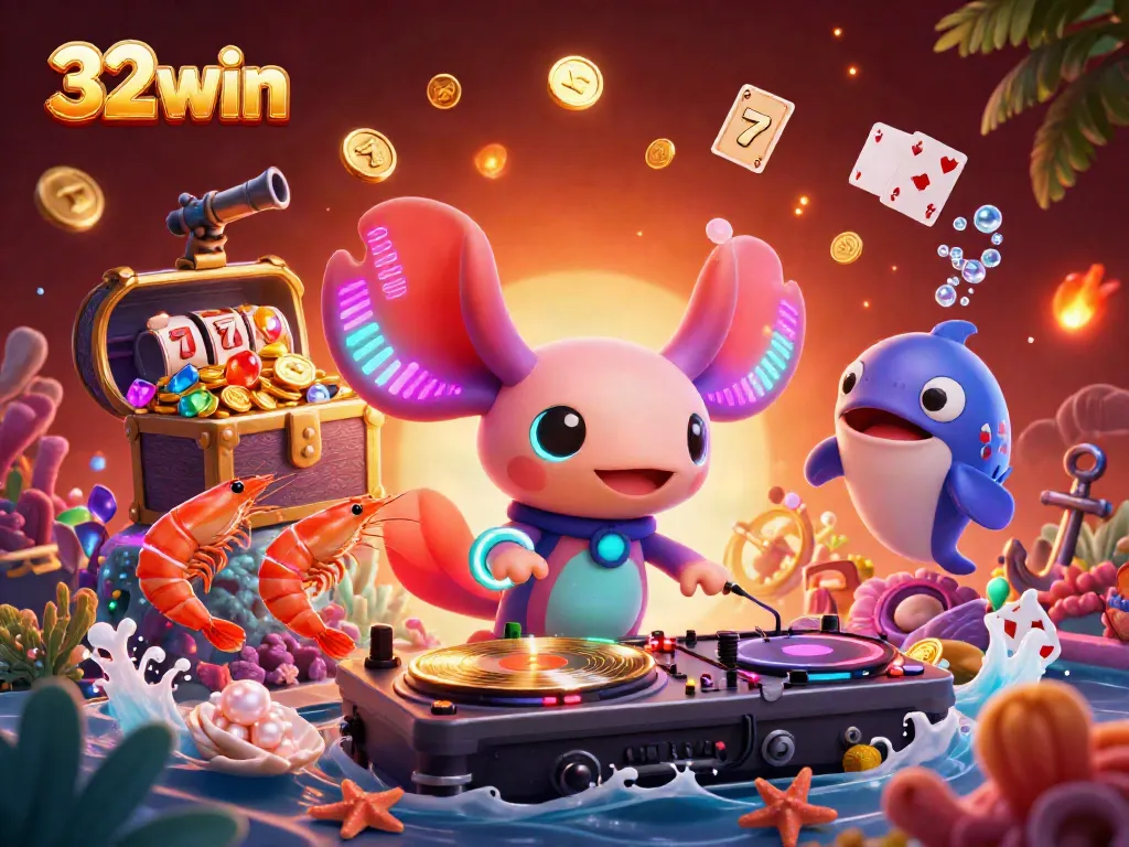 Experience thrilling 32win gameplay with vibrant characters and dynamic slots in a colorful underwater scene.