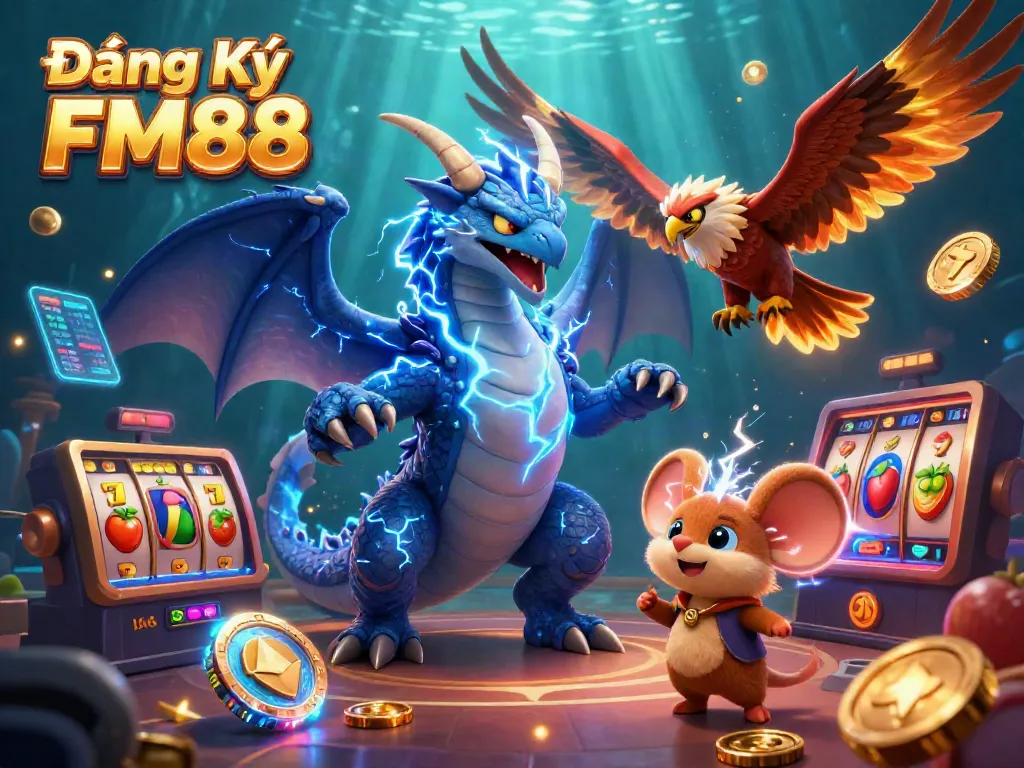 Catch exhilarating moments in Đăng Ký FM88 as electric dragon and hawk dominate the vibrant casino scene.