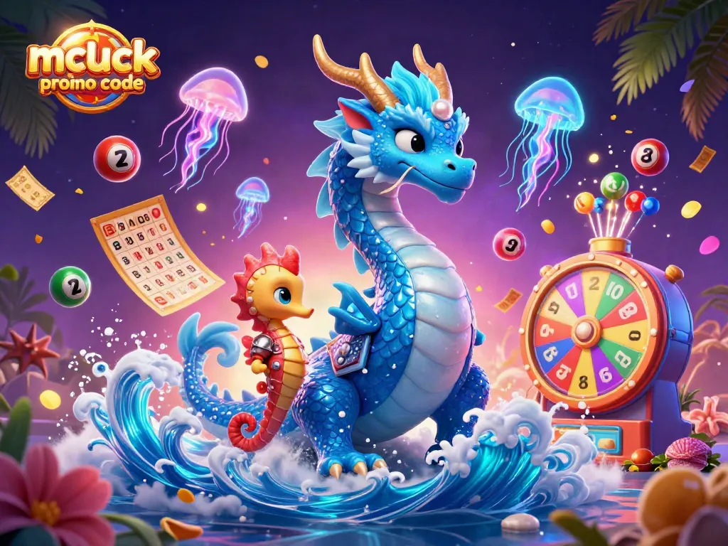 Experience the mcluck casino promo code magic with vibrant characters and game elements in a dazzling scene.