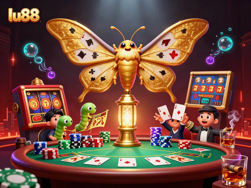 lu88 invites players to experience thrilling gambling with vibrant casino scenes and golden motifs.