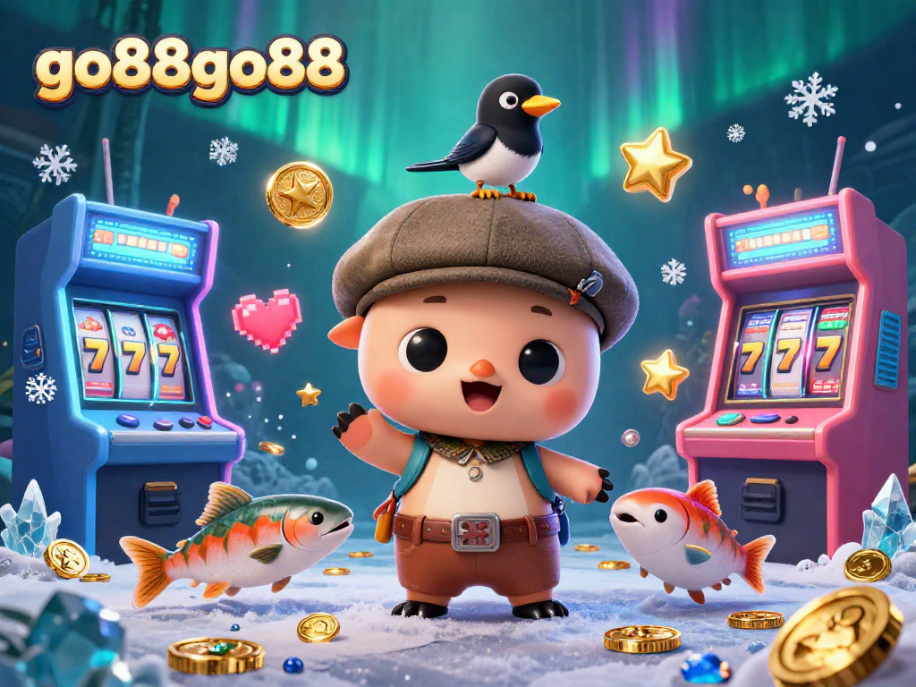 Experience the excitement of go88go88 with a playful Nessie and vibrant casino elements.